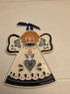 J. Duban Designs Hanging Tile Handcrafted Angel LOVE Country Farmhouse Christmas - Picture 1 of 2