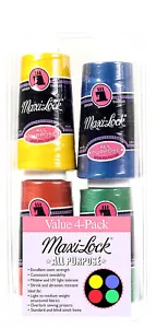 Value 4er Pack American & Efird Maxi-Lock Allzweck Fadenspulenpaket bunt - Bild 1 von 9