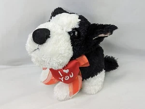 Chosun Dog Plush Black White Puppy 6 Inch Stuffed Animal Toy - Imagen 1 de 7