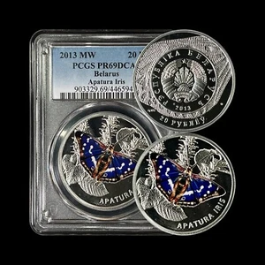 BELARUS. 2013, 20 Roubles, Silver - PCGS PR69 - Top Pop 🥇Purple Emperor 🦋 - Picture 1 of 5