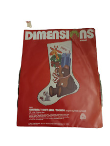 Dimensions Crewel Kit #8007 Christmas Teddy Bear Stocking