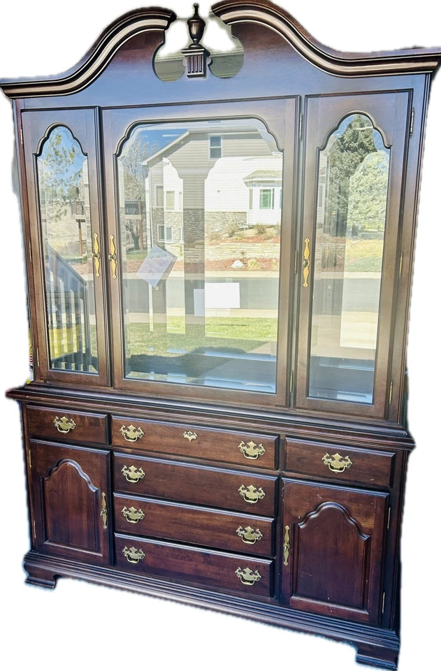 Kincaid "Cherry Mountain III" Lighted China Cabinet 60" W x 82" H x 19" D - Image 1 of 4