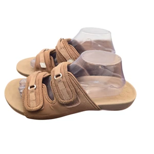 Vionic Sarah Womens 10 Tan Strappy Sandal Wedge Open Toe Podiatrist Designed - Picture 1 of 11