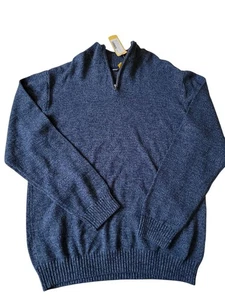 rumi + ryder Boys Sweater XL 16/18 Blue Knit 1/4 Zip Mock Neck Long Sleeve - Picture 1 of 9