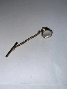 Ancienne épingle à cravate ton or perle blanche 271 - Photo 1/2