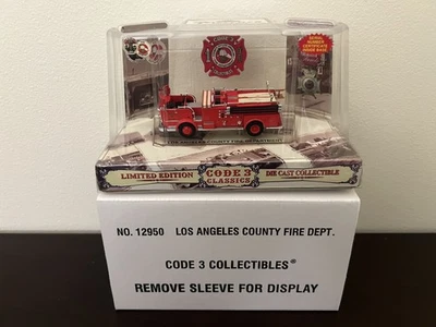 Code 3 Collectibles 12950 Los Angeles County Fire Crown Pumper MIB W/Sleeve - Image 1 of 4