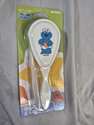 Juego de cepillo y peine para bebé Sesame Street Cookie Monster nuevo en paquete aseo infantil SB98016 Foto 1 de 3