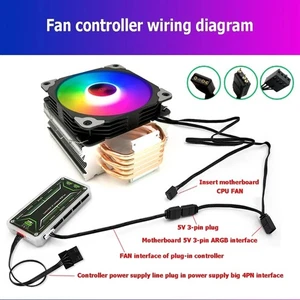 Fan Controller Adapter Cable 5V ARGB 3pin To 6pin/ 4pin Converter for Coolmoon - Afbeelding 1 van 9