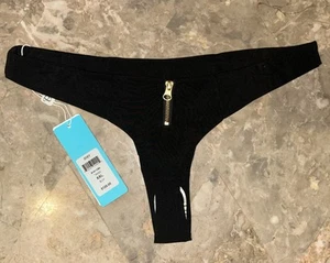 Neu mit Etikett Beach Bunny Zoey Damen-Bikiniunterteil schwarz strukturiert, Größe XS - Bild 1 von 4
