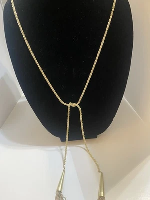 Kendra Scott Phara Gold Plated Lariat Tassel Necklace Long Chain Fringe 48” Rope - Image 1 of 4