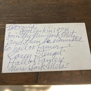 Casey Stengel Signed Note on Postcard JSA Authentic - Picture 1 of 4