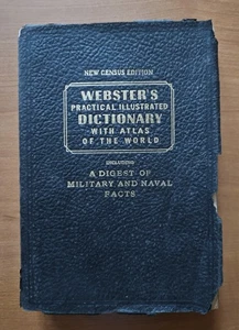 1941 Webster's Practical Illustrated Dictionary Atlas & Military & Naval Facts - Foto 1 di 14