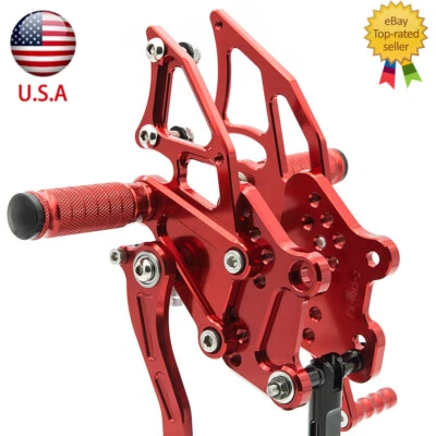 Reposapiés ajustables rojo para Kawasaki Ninja 300 250 2013-2017 Foto 1 de 4