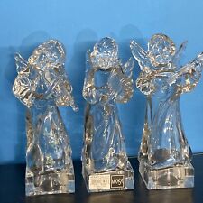 Mikasa Herald Collection Clear Leaded Glass Angelic Figurines, 3 Angels 8” Tall