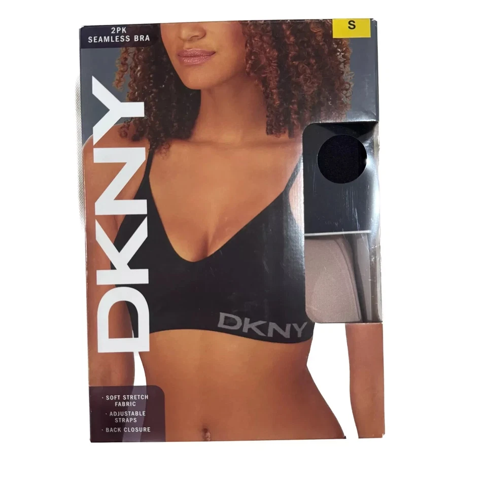 DKNY Women's 2-Pack Seamless Bra Black / Sand Size S