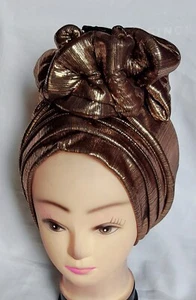 African Women Elegant Turban cap auto gele instant front ruffled turban autogele - Picture 1 of 7