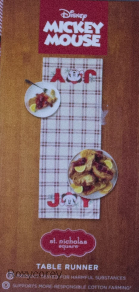 DISNEY MICKEY MOUSE JOY TABLE RUNNER 13"x36" ST NICHOLAS SQUARE WITH TAGS