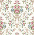Wallpaper,System Solution,Floral Print, Cottage, Gloss, Braun, Blue, Pink,