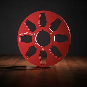 1 Pair Standard 10.5" Aluminum Red Take Up Reels For Reel To Reel Tape Recorders - Bild 1 von 6