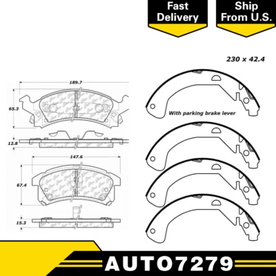 Front + Rear Metallic Brake Pads & Brake shoes 8PCS For 2004 Pontiac Sunfire - Image 1 of 4