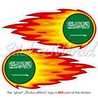 SAUDI ARABIEN Arabisch Flammender Feuerballs 125mm Vinyl Aufkleber x2