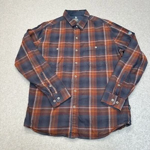Kuhl Men's Flannel Shirt Fugitive Long Sleeve Button Blue Fuzion Plaid 7202 Med - Picture 1 of 13