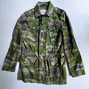 J Crew Camo Jacket Womens XXS Military Field Coat Camouflage Green Boyfriend - Picture 1 of 14