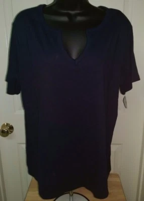 Basic Editions Womens Shirt Top Blouse Size XL X Large Blue NEW - Image 1 of 3