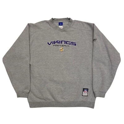 Sudadera De Colección Minnesota Vikings Fútbol NFL Bordada Gris L Reebok Foto 1 de 4