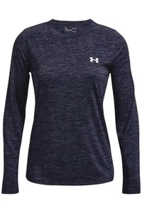 Under Armour Women's Tech Twist Crew Long-Sleeve T-Shirt Navy - Picture 1 of 2