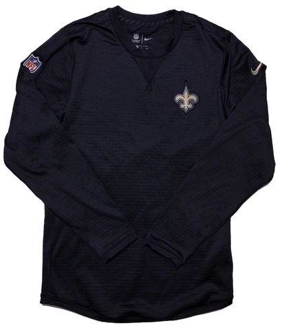 NIKE New Orleans Saints NFL Long Sleeve Sweatshirt Shirt Black Small S Fitted Cover