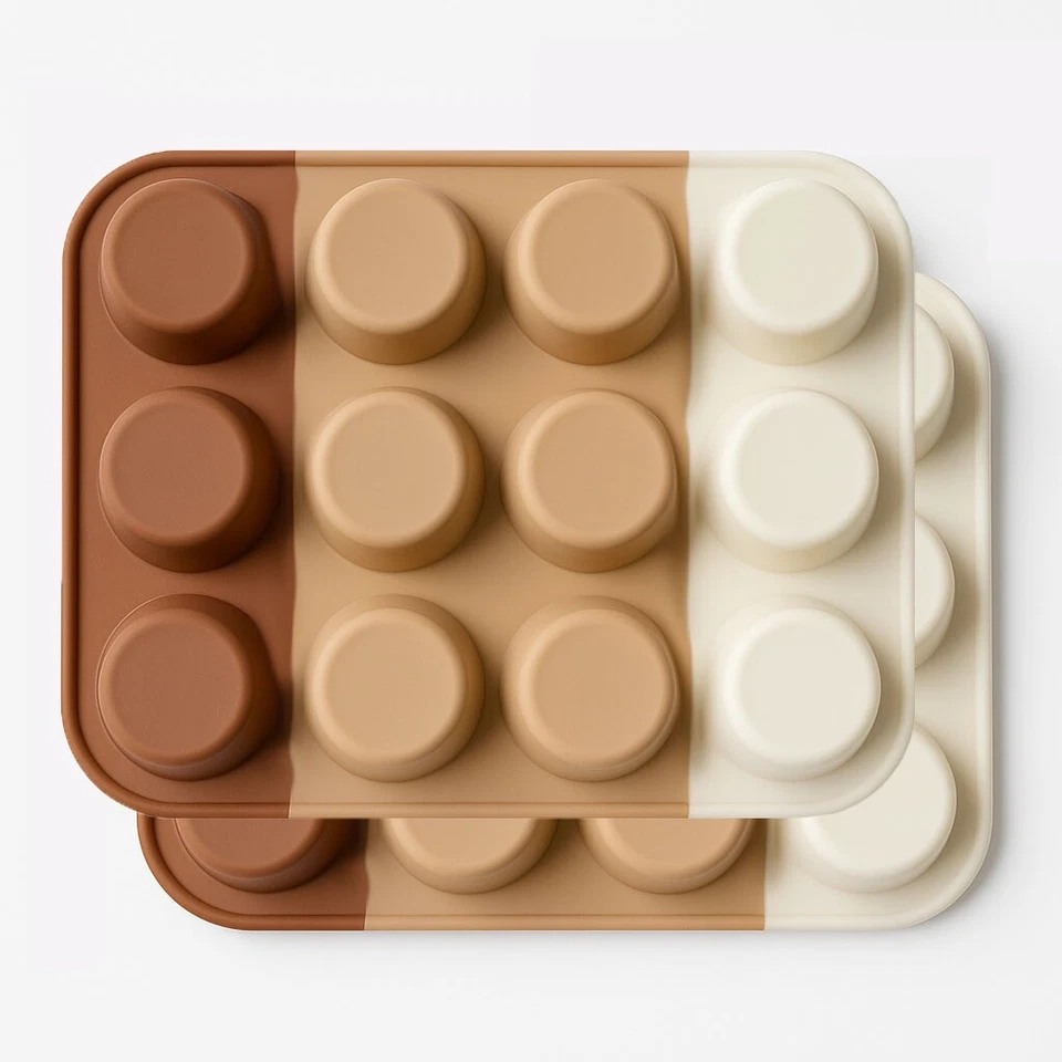 2x 12er Silikon Muffinform Backform Backhilfe Muffinförmchen Kuchenform Cupcake - Bild 1 von 1