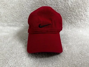 Nike Hat Infant Baby Strap Back Red Black Cotton Center Swoosh One Size - Picture 1 of 12