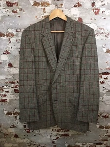 Carl Stewart Mens Country Gents Blazer 42R Suit Jacket Check Red Brown - Picture 1 of 10