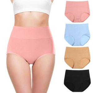 4 Pcs Underpants Women Underwear High Waisted Briefs Elastic Underwear Ladies - Picture 1 of 11