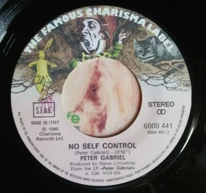 From ITALY!! ~Peter Gabriel 45~No Self Control 1980 NM w/ PS **Kate Bush** - Picture 1 of 4