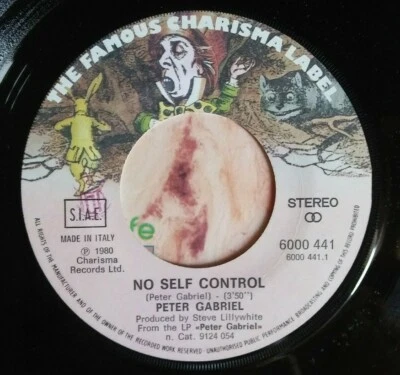 From ITALY!! ~Peter Gabriel 45~No Self Control 1980 NM w/ PS **Kate Bush** - Image 1 of 4