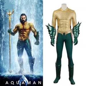Aquaman Arthur Curry Cosplay Halloween Costume Suit Superhero Jumpsuit Outfits - Picture 1 of 23