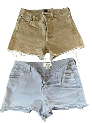 Womens Size 4 Cutoff Jean Shorts Lot Gap VS Pink Distressed 90s Y2K Style - Изображение 1 из 4