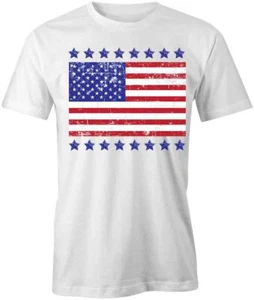 AMERICAN FLAG TShirt Tee Short-Sleeved Cotton CLOTHING PATRIOTIC S1WCA235 - Picture 1 of 5