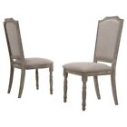 Roundhill Furniture Ferran Wood Pedestal Dining Chair Reclaimed Gray Set Of 2