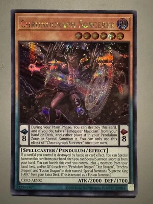 YUGIOH CHRONOGRAPH SORCERER ASIA ENGLISH CR02-AES02 SECRET RARE (1ST RUN) - Image 1 of 3