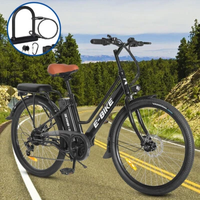 Axiniu 500W 26'' Electric Bicycle 7 Speed Snow Beach City E-bike 36V - Image 1 of 4