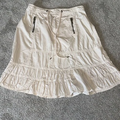 Marc Jacobs  Size 4 Skirt Cream Tie Front Zipped Pockets Peasant Skirt VTG - Image 1 of 4