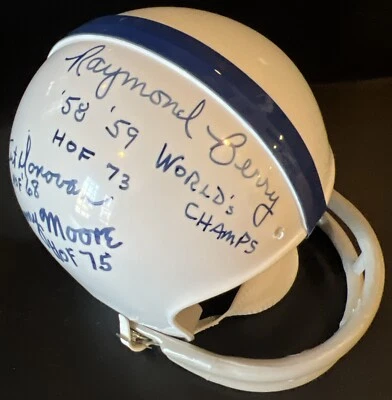 Baltimore Colts Signed Mini Helmet Marchetti, Moore, Donovan ,Berry  GM Ink Auth - Image 1 of 4