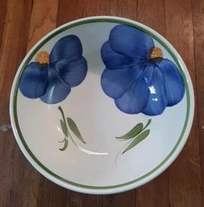 Stovit handbemalte Keramik 11" blaue Blume Pasta Servierschale Italien - Bild 1 von 6