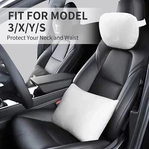 Tesla Lumbar Neck Pillow Soft Memory Car Traveling for Model 3 Y S X Accessories - Picture 1 of 21