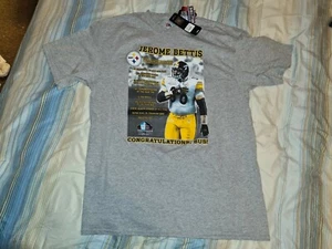 CAMISETA GRANDE PITTSBURGH STEELERS JEROME BETTIS 2015 FÚTBOL PROFESIONAL HOF GRIS NUEVA CON ETIQUETAS - Imagen 1 de 5