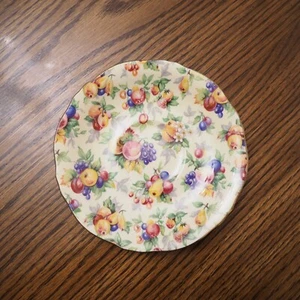 Vintage ROYAL WINTON England EVESHAM Chintz Fruit & Leaves Saucer for Teacup - Picture 1 of 2