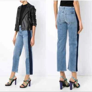 Pantalones de mezclilla 7 para toda la humanidad Kiki con costura lateral de sombra en Gold Coast Waves talla 26 - Imagen 1 de 12